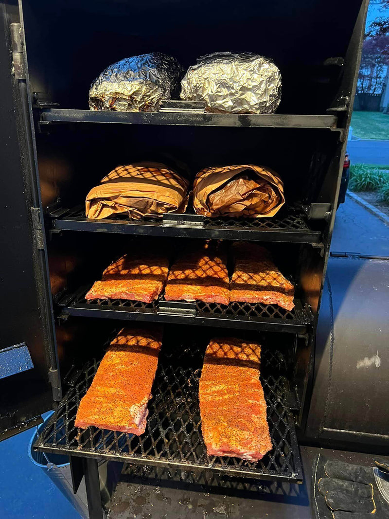 Old Country BBQ Pits Angus Smoker at DDR BBQ Supply – heavy-duty welded offset smoker with vertical chamber and massive cooking capacity