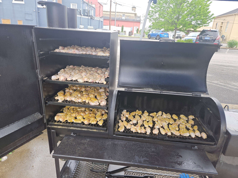 Old Country BBQ Pits Angus Smoker at DDR BBQ Supply – heavy-duty welded offset smoker with vertical chamber and massive cooking capacity