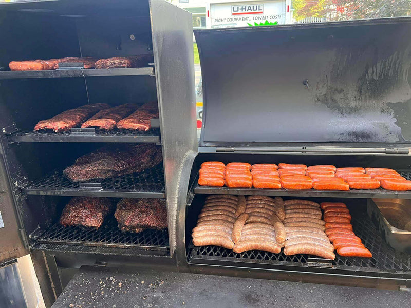 Old Country BBQ Pits Angus Smoker at DDR BBQ Supply – heavy-duty welded offset smoker with vertical chamber and massive cooking capacity