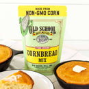Old School Brand Cornbread Mix gluten free stone-ground white cornmeal at DDR BBQ Supply