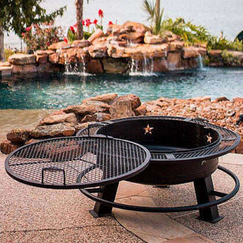 Old Country BBQ Pits 36-Inch Round Wood Burning Fire Pit Old Country BBQ Pits