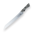 The Messermeister Overland Chef Scalloped Slicer - 8" features a long, sharp blade with scalloped edges and a dark ergonomic handle, displayed against a white background.