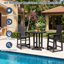 Relax poolside with the DirectDeals Outdoor Bar Stool 29″ Height with Backrest and Armrests, paired with a round table. Enjoy sun protection, waterproof, anti-fading, and easy maintenance features.