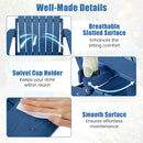 DirectDeals Folding Adirondack Chair with Adjustable Backrest & Cup Holder offers comfort with a breathable slatted seat, built-in cup holder, and an easy-to-clean surface for effortless maintenance.