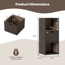 The DirectDeals Outdoor Storage Cabinet Patio Wicker Organizer with Drawer stands 43.5″ tall, 19.5″ wide/deep; inner compartment is 16x17x12″. Each layer holds up to 80 lbs—ideal for outdoor storage.