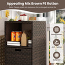 DirectDeals Outdoor Storage Cabinet Patio Wicker Organizer with Drawer stores snacks and drinks. Hand-woven, anti-fading, sunproof—avoid prolonged rain to extend product life.