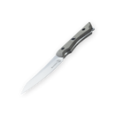 The Messermeister Overland Chef Utility Knife - 4.5" features a silver nitro cobalt steel blade and textured gray handle, shown on a plain white background.