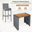Space-saving and stylish, the DirectDeals Patio Acacia Wood Dining Set for Home features labeled measurements and sturdy weight capacity—perfect for outdoor entertaining and gatherings.