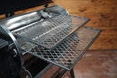 Two-tiered Pimp My Grill® Gen2 Slide-Out Rack System inside a stainless steel Recteq Patio Legend 410 pellet grill.