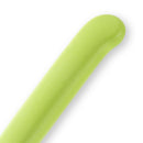 Close-up of a green, smooth, rounded object—possibly a popsicle or ice cream bar—against a white background. Its edges are nearly as precise as those cut by the Messermeister Petite Messer Parer Trio Set with Matching Sheaths.