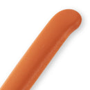 A close-up of an orange popsicle stick with a rounded end on a white background—its simplicity stands in contrast to the precision of the Messermeister Petite Messer Parer Trio Set with Matching Sheaths.