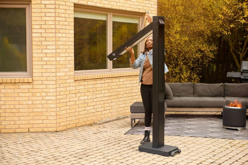 Phantom Freestanding Outdoor Electric Infrared Heater at DDR BBQ Supply folds down