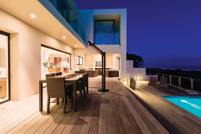 Phantom Freestanding Outdoor Electric Infrared Heater at DDR BBQ Supply on patio