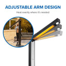 Phantom Freestanding Outdoor Electric Infrared Heater at DDR BBQ Supply adjustable arm design
