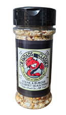 A Manly Cans BBQ Gift Can by Manly Cans featuring a bold design and premium grill seasonings inside a clear can.