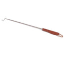 20-inch stainless pigtail steel meat hook with rosewood handle for grilling and smoking