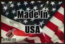 An American flag background with bold black "Made In USA" text. The bottom left shows the Butcher BBQ logo with a cleaver and name—ideal for highlighting your favorite Butcher BBQ - BBQ Rub seasoning.