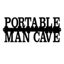 Portable Man Cave Metal BBQ Sign made from 16-gauge steel for outdoor grilling areas