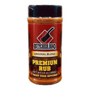 Butcher BBQ Premium Barbecue Rub is a 13 oz (368g) BBQ seasoning with a red and black label featuring a meat cleaver and the words "Trust Your Butcher.
