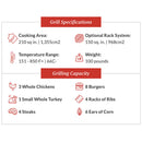 Primo All-In-One Oval JR 200 Charcoal Ceramic Kamado Grill specifications