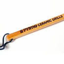 Primo PG00770 steel grate cleaning bar with wood handle and pronged tip for grill maintenance