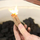 Primo Quick Lights Firestarters 24-pack for lump charcoal grilling ignition shown lit