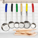 Portion Control Serving Spoon Set with stainless steel 6 piece ladles and color coded handles for accurate portioning at DDR BBQ Supply