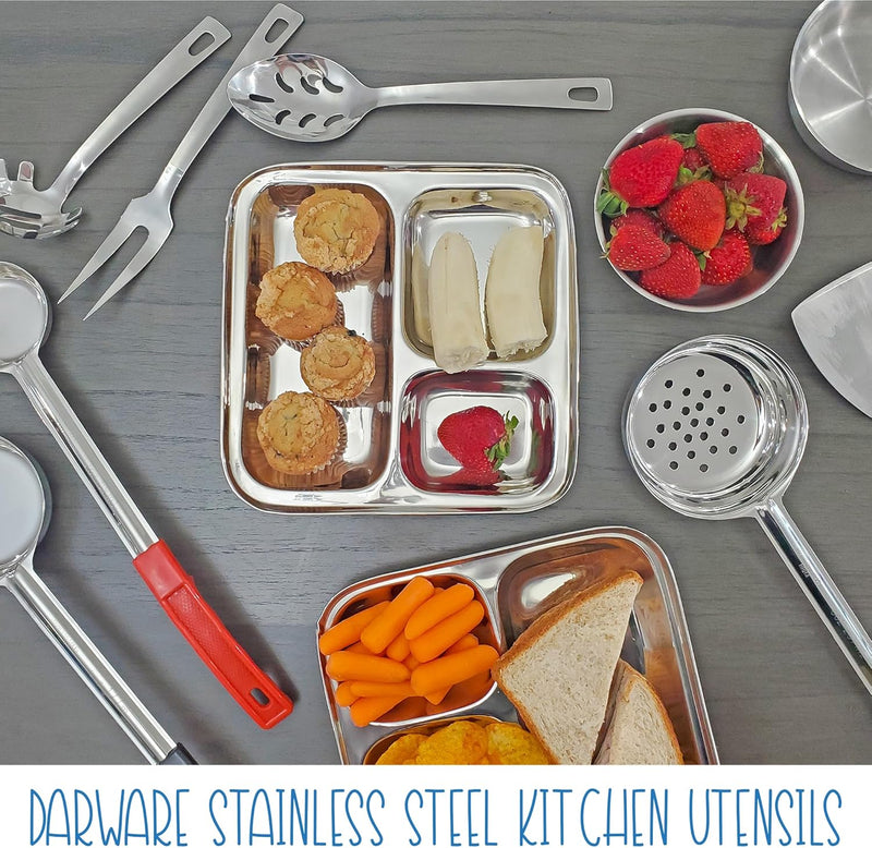 Portion Control Serving Spoon Set with stainless steel 6 piece ladles and color coded handles for accurate portioning at DDR BBQ Supply