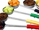 Portion Control Serving Spoon Set with stainless steel 6 piece ladles and color coded handles for accurate portioning at DDR BBQ Supply