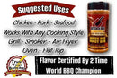 Butcher BBQ Queen Bee BBQ Seasoning Rub is a sweet honey barbecue blend for chicken, pork, and seafood, ideal for grilling, smoking, or baking. It's crafted by Butcher BBQ, a 2-time World BBQ Champion.