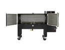 Myron Mixon gravity fed smoker for commercial use - shown with doors Myron Mixon RFG-60 Gravity Fed Smoker open. 