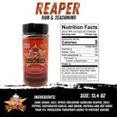 The Blazing Star BBQ Ultimate Seasoning Bundle from veteran-owned Blazing Star BBQ is featured with its nutrition facts and ingredients, including Carolina reaper, chili pepper, garlic, onion, paprika, and spices. Ideal for those who love spicy BBQ rubs, this bundle delivers bold flavors that bring extra heat to any barbecue.