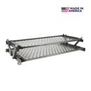 Two stacked Pimp My Grill® Gen2 Slide-Out Rack System - 2 Racks for the Recteq Patio Legend 410, featuring a diamond-pattern mesh surface and slide-out frames.