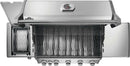 Rogue PRO 625 SIB stainless steel propane grill with infrared side burner at DDR BBQ Supply view from above