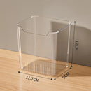 A Lovely Home Icon 1PCS Refrigerator Side Door Storage Box sits on a wooden surface, featuring a clear plastic design with a convenient front notch. Dimensions are labeled as 12 cm tall, 11.7 cm wide, and 9 cm deep—perfect for organizing food, vegetables, fruit, or eggs in your fridge or kitchen.