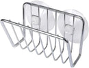 The Lovely Home Icon Sponge Holder For Kitchen Sink is a stainless steel suction cup sponge caddy featuring two large suction cups for easy wall mounting. This convenient kitchen organizer is ideal for use in bathrooms or kitchens and can also function perfectly as a sink sponge holder.