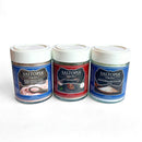 The SALTOPIA Infused Sea Salts SALT SNOBS Gift Set includes three jars—Pink Himalayan Fine Grain, Salt Pepper Garlic, and Mediterranean Flake—each with a white lid and distinct colored labels.