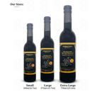 Three bottles of Georgetown Olive Oil Co. Spanish Olio Nuovo UHP | Ultra High Polyphenols, available in Small (200ml), Large (375ml), and Extra Large (750ml) sizes. Each bottle, crafted from premium Picual olives, features a gold and black label and is displayed on a white background with size descriptions above.
