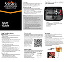 SpitJack SQUIRT 50 Meat Injector Kit with Case and Two Needles user guide from SpitJack featuring instructions, safety tips, parts checklist, tool kit contents, needle selection guide, and usage illustrations for your marinade injector or meat injector kit on a white background.