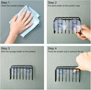Here’s a rewritten version of the sentence using your product data: Four-step instructions for attaching the Lovely Home Icon Sponge Holder For Kitchen Sink: clean the surface, wet the suction cups, stick the stainless steel caddy to the desired spot, and press on each suction cup to remove air.