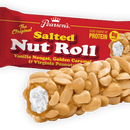 Manly Cans Nut Gift Can Mini by Manly Cans, partially opened to reveal assorted nuts. The packaging emphasizes protein content with large, bold lettering.