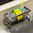The Lovely Home Icon Sponge Draining Rack – Dishcloth & Dishwashing Liquid Storage is a versatile kitchen organizer designed for your countertop. Measuring 23cm long, 9cm wide, and 11cm high, this waterproof and durable rack keeps sponges, brushes, spray bottles, and other cleaning essentials neatly arranged by your sink.
