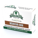 DDR BBQ Supply Stirling Soap Co. Mountain Man handcrafted bath soap bar in white and green branded packaging