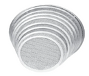 A collection of round, flat wire mesh screens with metal rims—including the WPPO 14" Seamless Pizza Screen from WPPO LLC Direct—fanned out to showcase various sizes on a white background, perfect as versatile pizza oven accessories.