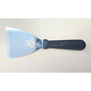 The WPPO Utility knife great for dough by WPPO LLC Direct features a wide, flat metal blade and black handle, perfect for bread dough prep. The engraved logo and text are visible on the blade, placed on a light background.