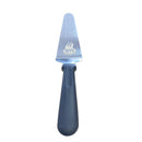 The WPPO LLC Direct Handle Pizza Pie Server, featuring a sturdy metal blade engraved with the WPPO logo and the phrase “GET FIRED UP,” lies flat on a light surface. Its handle is black for easy gripping.