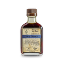 A small glass bottle of Bourbon Barrel Foods Bluegrass Soy Sauce with a brown cap and beige label featuring blue and black text is shown on a white background, highlighting its rich umami flavor.
