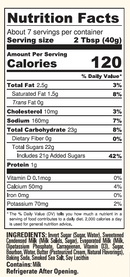 Bourbon Barrel Foods Bourbon Smoked Sea Salt Caramel Sauce: 120 calories per 2 tbsp, 2.5g fat, 10mg cholesterol, 160mg sodium, 23g carbs (22g sugars), 1g protein. Contains bourbon smoked sea salt; see allergen info below.