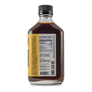 A bottle of Bourbon Barrel Foods Kentuckyaki™ sauce with a black cap, showing the nutrition facts, ingredients list, and yellow side label on a white background. The all-natural marinade inside is dark brown.
