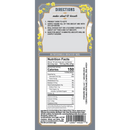 Back of Fowler’s Mill Buttermilk Biscuit Mix package features baking directions for homemade biscuits at the top, with nutrition facts and ingredients listed below. The label is accented by yellow flowers and decorative borders.